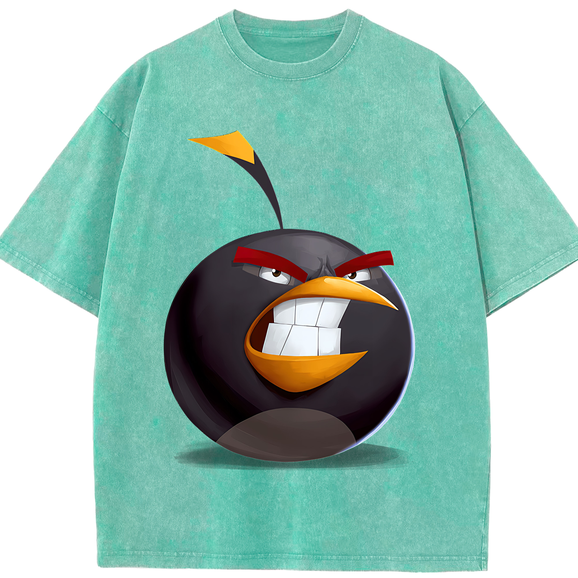 （画像用） Angry Birds アングリーバード 綿100% ヴィンテージ風 半袖Tシャツ（フロントプリント）